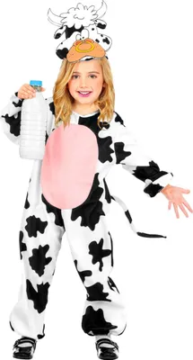 Produktbild von Kuhkostüm für Kinder Overall schwarz-weiß - 98/104 (3-4 Jahre)