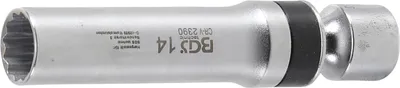 Image de BGS Douille articulée pour bougie d'allumage Douze pans avec ressort de maintien Entraînement Carré intérieur 10 mm (3/8") SW 14 mm - 2390
