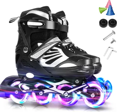 Produktbild von Lixada Inline Skates Kinder Vestellbare Inliner Rollschuhe Geschenk für Kinder Teenager,Jungen Mädchen Anfänger Damen Herren,Größe S:28-33