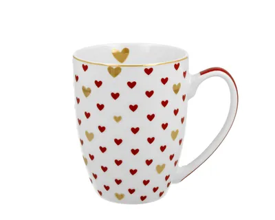 Produktbild von DUO Becher 360 ml RED HEARTS - New Bone China Porzellan