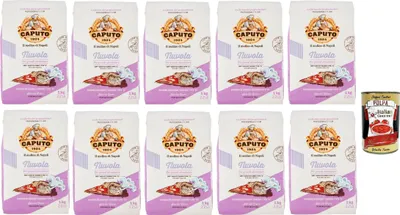 Produktbild von Caputo Nuvola Farina di Grano Tenero Tipo "0", Transversal mehl, perfekt für Focaccia, Pizza in Pfanne und zeitgenössische Pizza 10x 1 Kg + Italian Gourmet polpa 400g