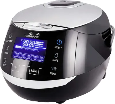 Zdjęcie produktu dla Gotowanie ryżu – czarny/srebrny – garnek do gotowania ryżu – garnek do ryżu – urządzenie do gotowania ryżu – multicooker – pojemność: 8 porcji / 1,5 litra
