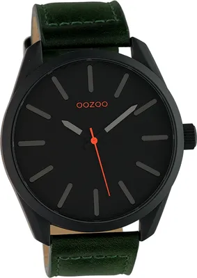 Image de Oozoo cuir hommes-femmes montre analogique à quartz bracelet vert foncé Timepieces D2UOC10322