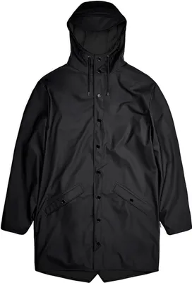 Produktbild von RAINS Long Jacket Regenjacke Schwarz, 4.000 mm Wassersäule, verklebte Nähte