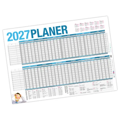 Produktbild von itenga XXL Premium Urlaubsplaner 2027 DIN A0 250g/m² extra groß stabil gerollt