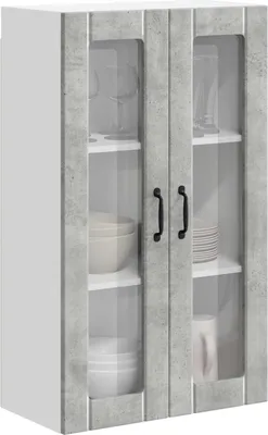 Immagine prodotto di Mobile in vetro da parete LUCCA Grigio Cemento 60 x 31 x 100 cm