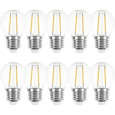 Produktbild von 10 x LED Filament Tropfen Glühbirne 2W = 25W E27 klar Glühlampe Glühfaden Warmweiß 2700K