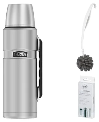 Immagine prodotto di THERMOS STAINLESS KING BEVERAGE BOTTLE 1,20 Trinkflasche stainless steel mat – Vorteilsset mit Reinigungsbürste CLEAN FIX 30 cm | HAN 4003205120 | EAN 5010576914330