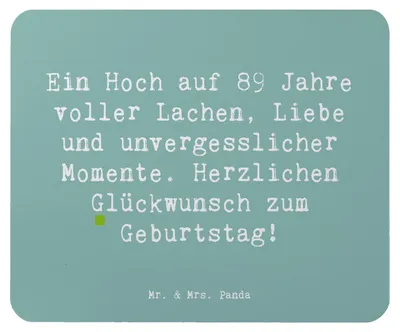 Produktbild von Mr. & Mrs. Panda Mousepad Spruch 89. Geburtstag - Meeresbrise - Geschenk, laptop mauspad, Lebensfreude, geliebter Mensch, mausteppich, Geburtstagsgeschenk, Happy Birthday
