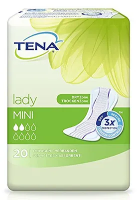 Zdjęcie produktu dla TENA Lady Mini, Wkładka dla osób z problemem nietrzymaniem moczu, Kobieta, 20 szt., Torba