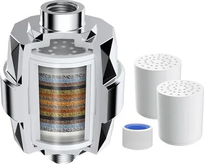 Productafbeelding van Famanu douchekopfilter met 20-lagen filtratie - chroom