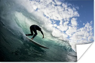 Produktbild von MuchoWow® Poster Surfer auf Wellen 90x60 cm - Schlafzimmer