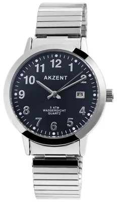 Produktbild von Herrenuhr Edelstahl AK1695 silberfarbig, Datumsanzeige