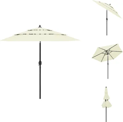 Produktbild von vidaXL Sonnenschirm mit Aluminium-Mast 3-lagig Sandfarben 2,5 m - Sonnenschirme & Sonnenschutze