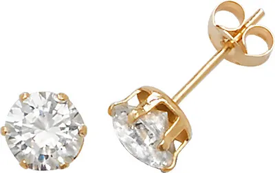 Produktbild von 9 Karat (375) Gold Damen - Paar Ohrstecker mit Zirkonia - 5mm; WJS1925