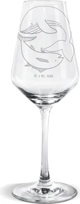 Produktbild von Mr. & Mrs. Panda Weißwein Glas Walfisch Thunfisch - Transparent - Geschenk, wein, Wal, Tunfisch, Spruch Lustig, Des Tages, Witz, Lustige Sprüche, Wahl, Weinglas, Für