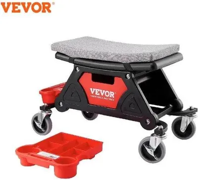 Zdjęcie produktu dla Ergonomiczny stół warsztatowy na kółkach – niski stół warsztatowy – stół z podnóżkiem do warsztatu – nośność do 150 kg