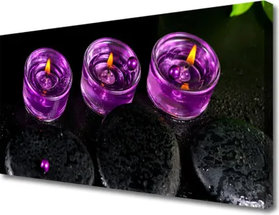 Produktbild von Tulup Leinwand-Bilder 100x50 Wandbild Canvas Kunstdruck Kerzen Steine Kunst