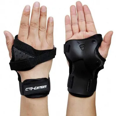 Image de Protège-poignets, protections pour adultes, couleur noire, taille M