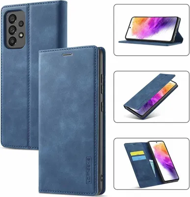 Immagine prodotto di Galaxy A73 5G Custodia in pelle con funzione stand e porta carte, custodia design portafoglio per Samsung Galaxy A73 5G blu