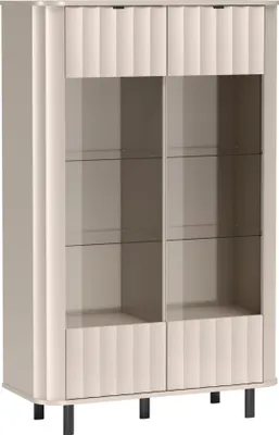 Produktbild von Selsey Novado – Vitrine zweitürig, 98 cm, Kaschmirgrau