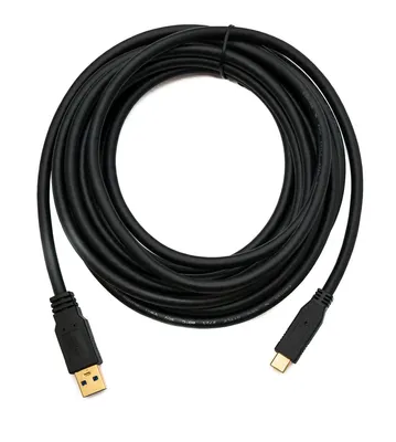 Produktbild von SYSTEM-S USB 3.1 Kabel 5 m Typ C Stecker zu 3.0 A Stecker Kabel 5 Gbit/s 100W in Schwarz