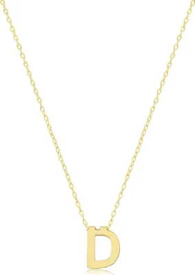 Produktbild von Stylische 9 Karat (375) Gold Buchstaben / Initiale Damen - Anhänger mit Kette - 42cm; TRS35951LTD