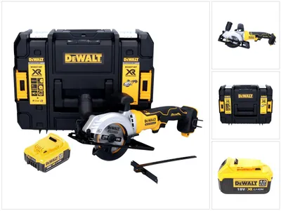 Obrázok produktu pre Akumulátorová okružná píla DeWalt DCS 571 18 V 115 mm bez kefiek + 1x akumulátor 4,0 Ah + TSTAK - bez nabíjačky