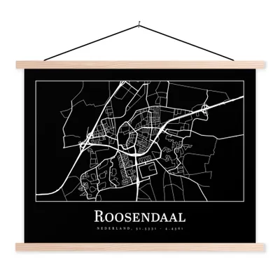 Obrázek produktu pro MuchoWow® Textilní plakát - Roosendaal - Mapa - Plán města - 60x45cm - S hnědými lamelami