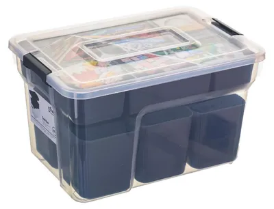 Produktbild von 5five Simply Smart Organisator mit Fächern Samba 8L aus Kunststoff transparent 18cm x 30,5cm x 21,5cm