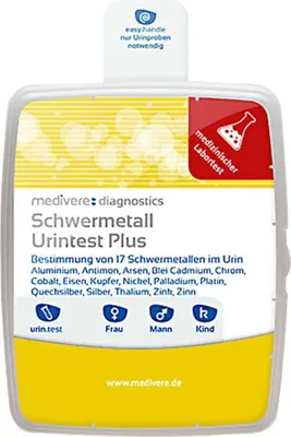 Zdjęcie produktu dla medivere diagnostics - Heavy Metal Urine Test Plus - Laboratoryjna analiza chemiczna do oznaczania 17 metali ciężkich w moczu