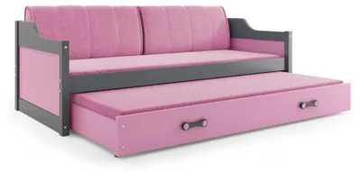 Produktbild von BMS Jugendbett Dawid Graphit Rosa Bettkasten 2xMatratze
