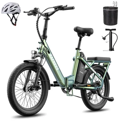 Produktbild von E-Bike Faltrad mit 36 V 20 Ah Akku bis zu 100 km Pedelec Aluminiumlegierung 20 Zoll Klapprad 250 W, Grünviolett