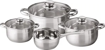 Produktbild von 7tlg Edelstahl-Kochtopf-Set Topfset Kochtopf Stielkochtopf Kasserolle Topf
