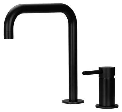 Produktbild von Pure.Sink Luxion 2-Loch-Küchenarmatur in Mattschwarz mit U-Auslauf PLX2HU-10