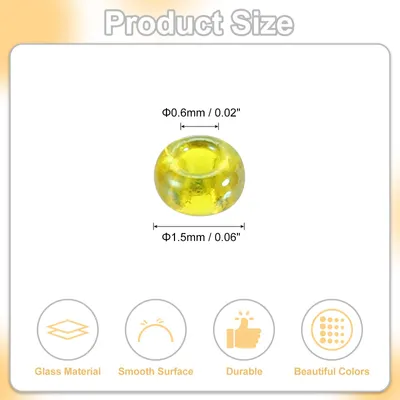 Produktbild von 2000 Stš¹ck Glasperlen zum Auff?deln, 1,5 mm Mini Perlen Set fš¹r Armb?nder Selber Machen Glas Bugle Perlen fš¹r DIY Ohrringe, Halsketten, Armb?nder, Schmuckherstellung, Gelb