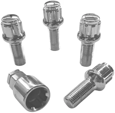 Produktbild von Felgenschloss M14x1,5x28mm Kugelbund R13 kompatibel mit Audi Bentley Cupra Ford Seat Skoda McLaren VW silberne Felgenschlösser Set