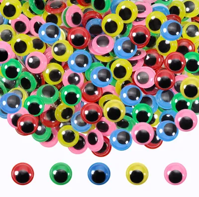 300 Wackelaugen 12 mm, selbstklebend, bunt, für DIY-Basteln