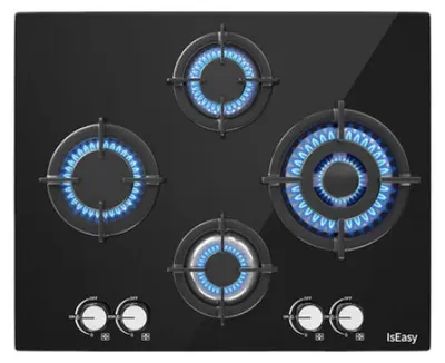 Immagine prodotto di Piano di cottura a gas in vetro Iseasy Mgbg-604B