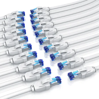 Image de Primewire 20x câble LAN, CAT.8, RJ-45 (Ethernet) (25 cm), câble patch CAT 8 Gigabit Ethernet 40 Gbit/s S/FTP câble réseau, 0,25m