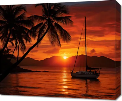 Produktbild von Bild 60x50cm Tropischer Sonnenuntergang