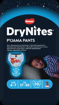 Obrázek produktu pro HUGGIES DryNites Kalhotky plenkov jednorzov pro kluka 4-7 let (17-30 kg) 10 ks