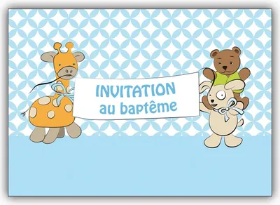 Produktbild von Franz. Jungen Einladung, Einladungskarte zur Taufe: Invitation