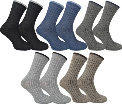 Produktbild von Herren Warme Angora Alltagssocken 5 Pack Thermo Socken Mehrfarbig Freizeitsocken Gr.39-42