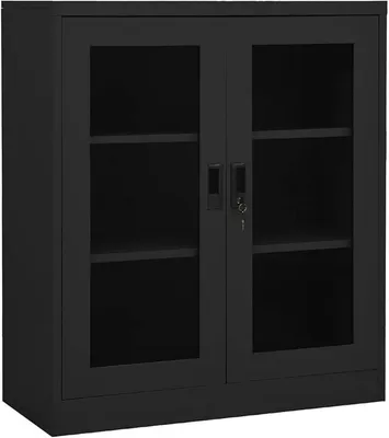 Produktbild von Aktenschrank Abschließbar Büroschrank werkzeugschrank werkstattschrank Metallschrank Mehrzweckschrank Stahl-Anthrazit-90 x 40 x 105 cm