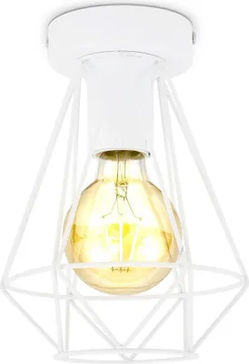 Produktbild von B.K.Licht Deckenleuchte Vintage Draht Weiß Ø16,5cm max. 40W E27 ohne Leuchtmittel