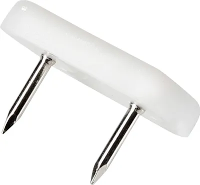 Produktbild von Adsamm® | 100 x Kunststoffgleiter mit Nagel | 18x30 mm | Weiß | rechteckig | Möbelgleiter mit Stift in  von Adsamm®
