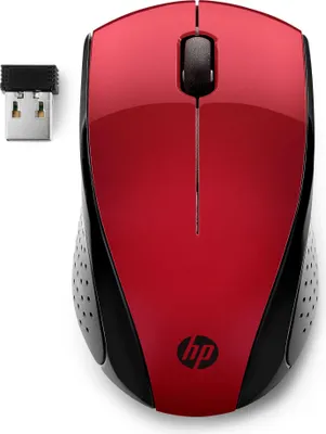 Obrázok produktu pre HP Bezdrôtová myš 220 (ostrá červená), Optický, RF Wireless, Čierna, Červená