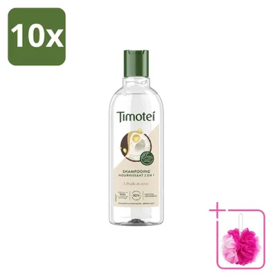 Immagine prodotto di 10 flaconi di shampoo nutriente 2-in-1 Timotei - 300 ml ciascuno - Confezione risparmio - 10 pezzi