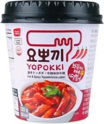 Produktbild von YOPOKKI Reiskuchen scharf Halal cup 140g